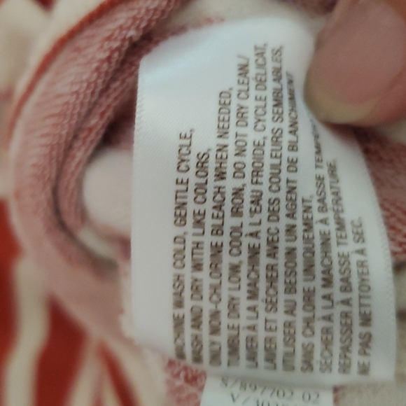 Women’s Striped Old Navy Long Sleeve T with button Henley, size XL - Picture 4 of 5